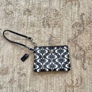 Coach Black and White Patterned Wristlet
